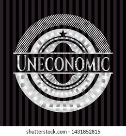 Uneconomic silvery shiny badge. Vector Illustration. Mosaic.