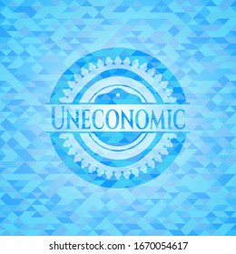 Uneconomic sky blue mosaic emblem
