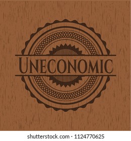 Uneconomic wooden emblem