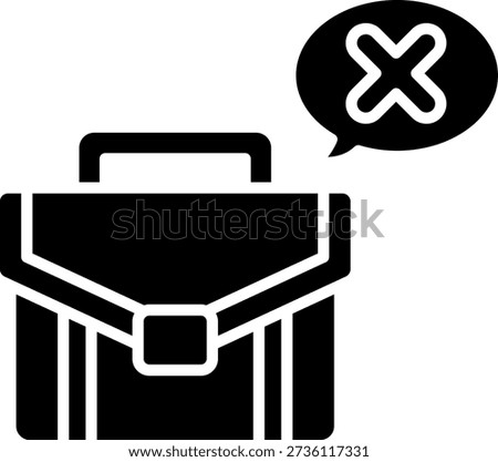 Unemployed Concept with Briefcase and Cross Mark
