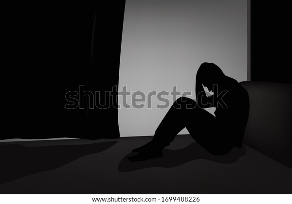 Unemployed Deep Sadness Upset Feels Lonely Stock Vector (Royalty Free ...