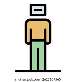 Unemployed icon. Outline unemployed vector icon color flat isolated