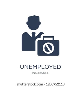 Unemployed icon. Trendy flat vector Unemployed icon on white background from Insurance collection, vector illustration can be use for web and mobile, eps10