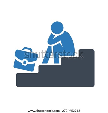 Unemployed icon. Vector and glyph