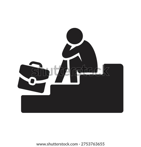 Unemployed icon. Vector and glyph