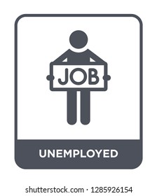 unemployed icon vector on white background, unemployed trendy filled icons from Insurance collection.