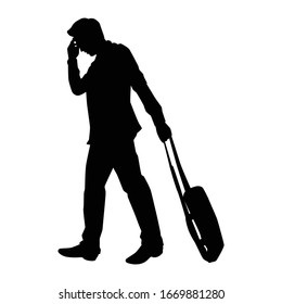 Unemployed man in business crisis silhouette man