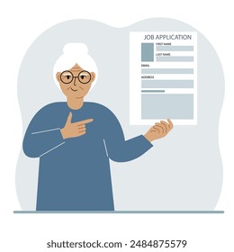 The unemployed man is holding a resume. Candidate with resume. The woman is looking for a job. Paper sheet with avatar and skills. Labor market, unemployment problem.
