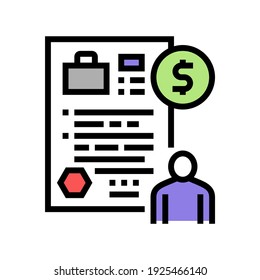 unemployment benefit allowance color icon vector. unemployment benefit allowance sign. isolated symbol illustration