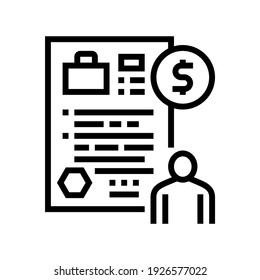 unemployment benefit allowance line icon vector. unemployment benefit allowance sign. isolated contour symbol black illustration