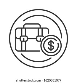 Unemployment Black Line Icon. Job Loss, Crisis. Social Problem Concept. Sign For Web Page, Mobile App, Banner, Social Media. Editable Stroke.