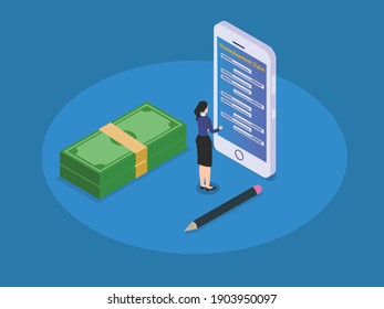Unemployment claim 3D isometric vector concept for banner, website, illustration, landing page, flyer, etc