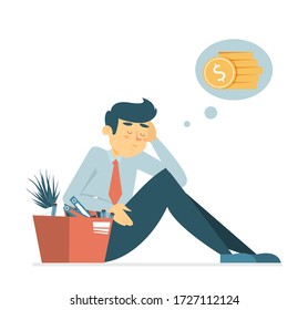 Unemployment Concept Vector Isolated Sad Unemployed Stock Vector ...