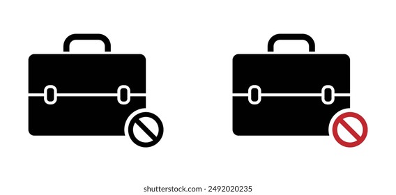 Arbeitslosigkeit flache Vektor-Symbole gesetzt