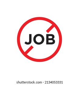 Unemployment Icon Design. No Job Outline Vector Illustration