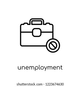 Unemployment icon. Trendy modern flat linear vector Unemployment icon on white background from thin line business collection, editable outline stroke vector illustration