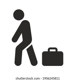 Unemployment icon. Unemployed man. Desperate businessman. Vector icon isolated on white background.