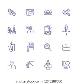 Unemployment Icons. Set Of Line Icons. Crisis, Job Search, Job Loss. Hr Management Concept. Vector Illustration Can Be Used For Topics Like Business, Career, Employment