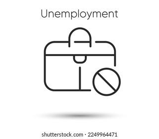 Symbol für die Arbeitslosenquote. Jobless-Schild. Symbol für die Entlassung von Arbeitsplätzen. Illustration für Web- und mobile App. Arbeitskrisensymbol für Linienstil. Bearbeitbarer Hub-Jobless-Fall. Hohe Arbeitslosigkeit. Vektorgrafik