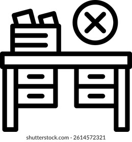 Unemployment Office Line Vector Icon Design