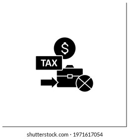 Unemployment tax glyph icon. Payroll tax used to fund unemployment benefits.Payment concept. Filled flat sign. Isolated silhouette vector illustration