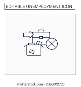 Unemployment vacation line icon. Unemployment benefits.Vacation payments. Payment concept. Isolated vector illustration.Editable stroke