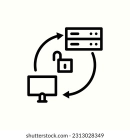 unencripted sync icon, isolated icon in light background, perfect for website, blog, logo, graphic design, social media, UI, mobile app