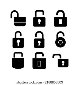 icono sin cifrar o logotipo símbolo de signo aislado ilustración vectorial - Colección de iconos vectoriales de estilo negro de alta calidad

