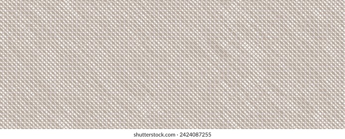 Unequal diagonal seamless pattern of cotton cloth for a cross-stitch embroidery. Texture of interlocking square canvas. Unfinished linen cloth for crafts. Worn textile rag