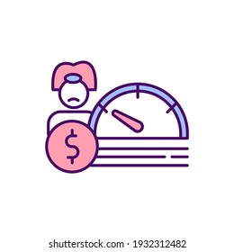 Unequal Pay RGB Color Icon. Labour Rights. Gender Pay Gap. Inequality In Wages Between Male And Female. Gender Discrimination In Workplace. Women Median Annual Earnings. Isolated Vector Illustration