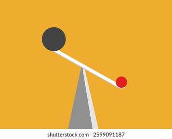 unequal, support, spheres on different balances