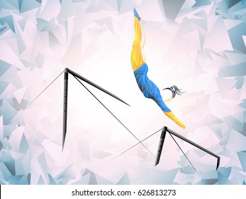 Uneven Bars girl stylized