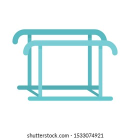 Uneven bars icon. Flat illustration of uneven bars vector icon for web design