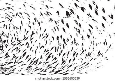Vector de textura en blanco y negro desigual. Textura superpuesta angustiada. Borde fondo. Efecto texturado abstracto. Ilustración vectorial. Negro aislado sobre fondo blanco. EPS10.