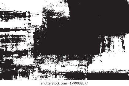 Vector de textura en blanco y negro desigual. Textura superpuesta angustiada. Borde de fondo. Efecto texturado abstracto. Ilustración vectorial. Negro aislado sobre fondo blanco. EPS10.