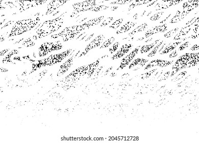 Vector de textura en blanco y negro desigual. Textura superpuesta angustiada. Borde de fondo. Efecto texturado abstracto. Ilustración vectorial. Negro aislado sobre fondo blanco. EPS10.