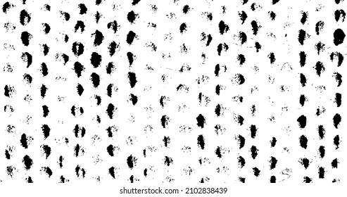 Vector de textura en blanco y negro desigual. Textura superpuesta angustiada. Borde de fondo. Efecto texturado abstracto. Ilustración vectorial. Negro aislado sobre fondo blanco. EPS10.
