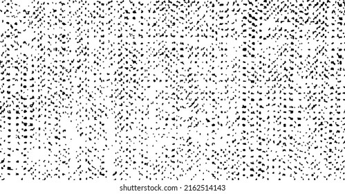 Uneve schwarz-weißer Texturvektor. Verzerrte Overlay-Textur. brüchiger Hintergrund. Abstrakter strukturierter Effekt. Vektorgrafik. Schwarz einzeln auf weißem Hintergrund. EPS10.