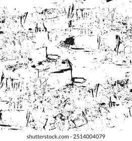 Uneven black and white texture vector. Distressed overlay texture. Grunge background. Abstract textured effect. Vector Illustration. Black isolated on white background. EPS10.