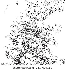 Uneinheitlicher schwarz-weißer Texturvektor. Textur des Overlays wird gestört. Grunge Hintergrund. Abstrakter strukturierter Effekt. Vektorgrafik. Schwarz einzeln auf weißem Hintergrund. EPS10.