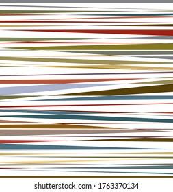 Uneven broken stripes creating horizontally askew, abstract pattern in muted colors