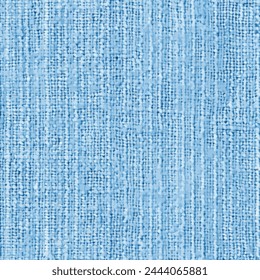 Uneven denim ornament fabric repeatable seamless pattern. Blue sackcloth texture and textile background.

