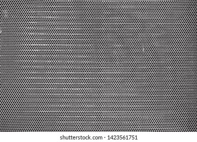 Uneven fabric texture. Distressed texture of weaved fabric. Grunge background. Vector illustration. Overlay over any design to create interesting vintage rustic effect and depth. Black on white.