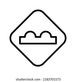 Uneven Icon. Line Art Style Design Isolated On White Background