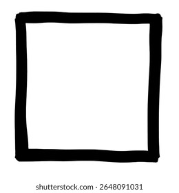 Uneven inked square border with expressive brush outlines - hand-drawn decorative border design for graphic layouts, invitations, or presentations