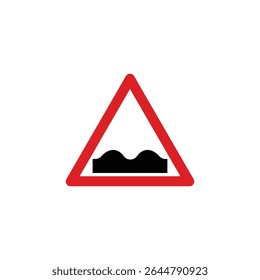 Uneven road ahead triangle road sign isolated on white background. Reflective traffic sign symbol modern, simple, vector, icon for website design, mobile app, ui. Vector Illustration