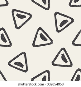 Uneven road doodle seamless pattern background