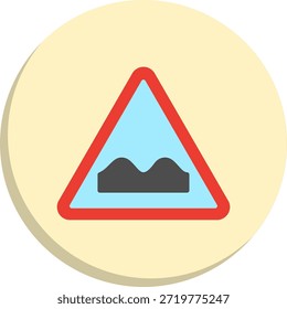 Uneven Road Flat Circle Style Icon