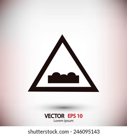 Uneven road sign icon
