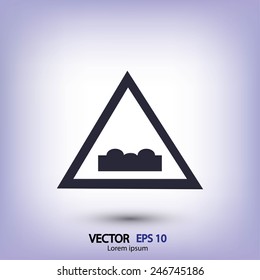 Uneven road sign icon